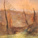 Le pont paysage d automne - Ravier